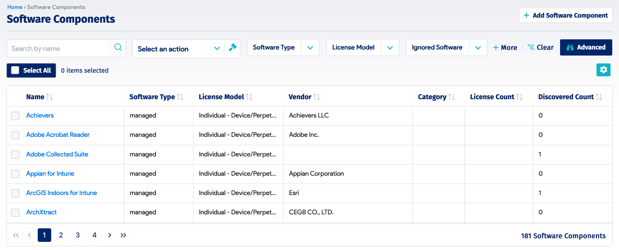 A centralized view of software components by Device42