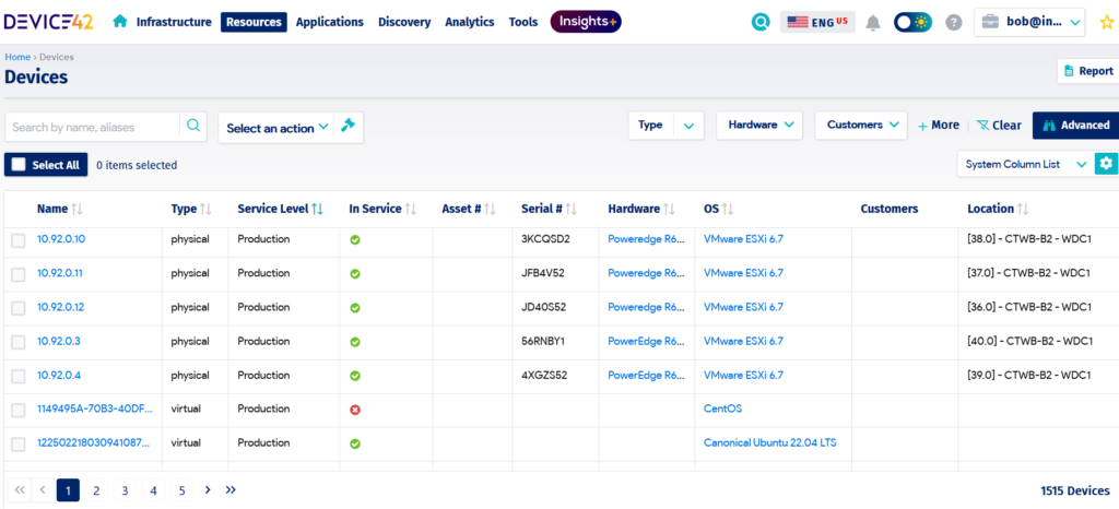 IT asset inventory (source: Device42)